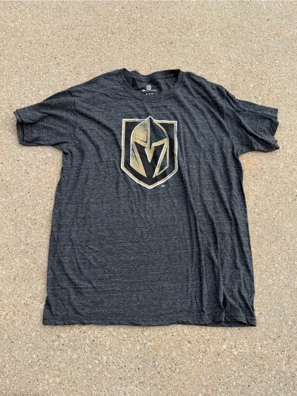 Fanatics Men's Charcoal Short Sleeve Tee with Gold Crest